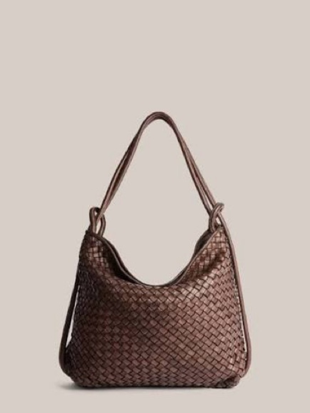 Vestirsi Woven Bella Dark chocolate brown  2-in-1 Convertible Backpack Tote New